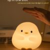 Cute Duck LED Night Lamp Cartoon Silicone USB Rechargeable Sleeping Light Touch Sensor Timing Bedroom Bedside Lamp For Kid Gift Home Decor - Image 10