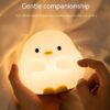 Cute Duck LED Night Lamp Cartoon Silicone USB Rechargeable Sleeping Light Touch Sensor Timing Bedroom Bedside Lamp For Kid Gift Home Decor - Image 5