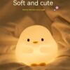 Cute Duck LED Night Lamp Cartoon Silicone USB Rechargeable Sleeping Light Touch Sensor Timing Bedroom Bedside Lamp For Kid Gift Home Decor - Image 8