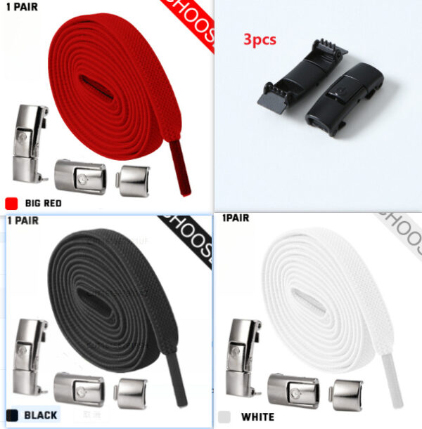 Press Lock Shoelaces Without Ties Elastic Laces Sneaker 8MM Widened Flat No Tie Shoe Laces Kids Shoelace For Shoes - Image 8